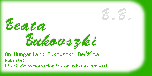 beata bukovszki business card